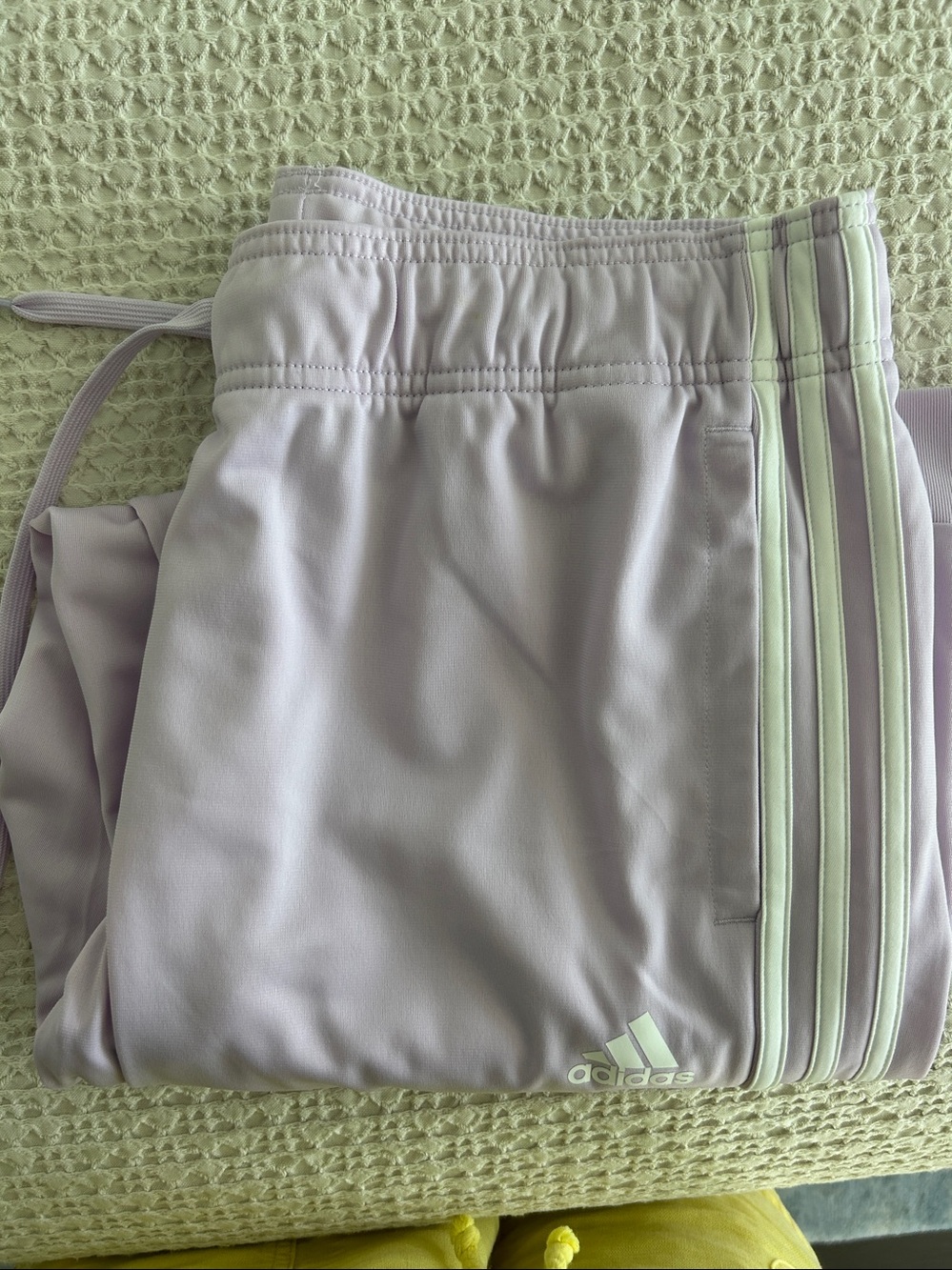 adidas Light Purple Track Pants with White Stripes